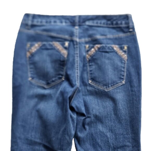 Gloria Vanderbilt Jeans Womens 4 Blue Denim Crop Slimming Effect Older Style Si - Picture 7 of 8